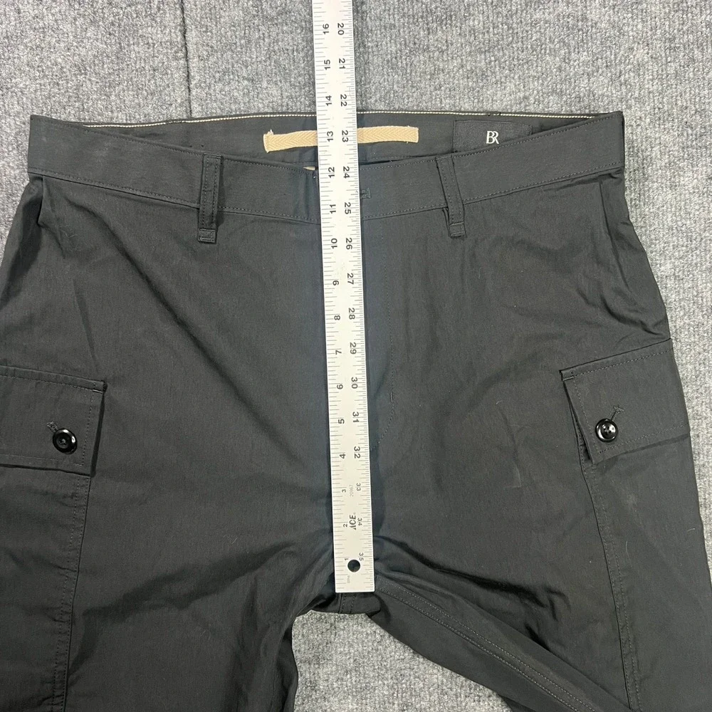 Banana Republic Men 32x30 Mateo Black Cargo Pants Straight Leg Cotton Nylon Rare